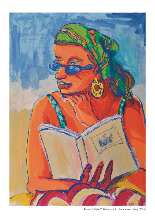"Frau mit Buch 2" Kunstdruck