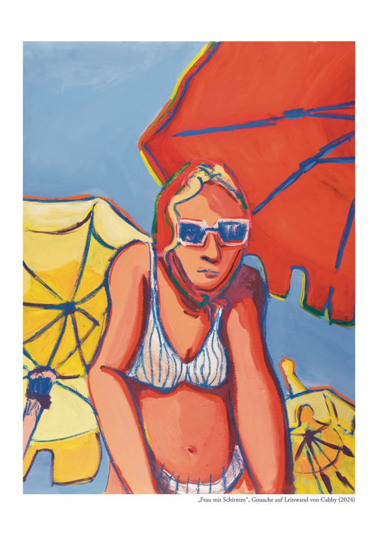 "Frau mit Schirm" Kunstdruck