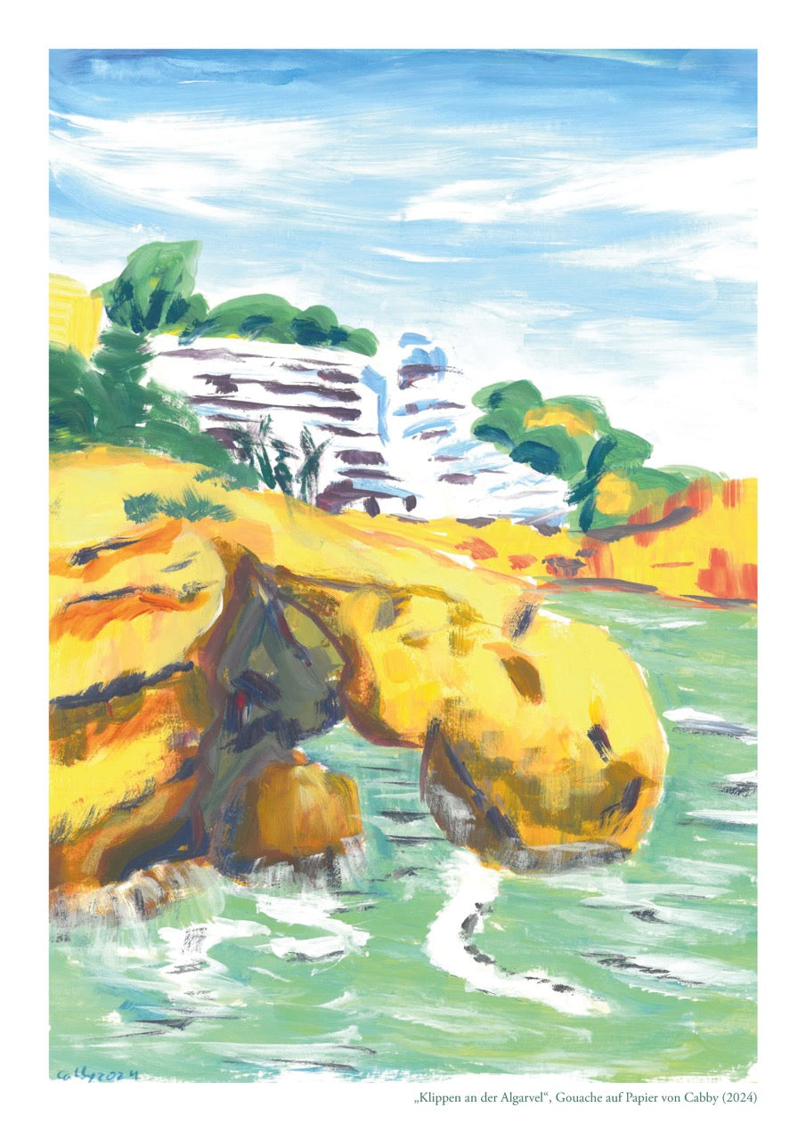"Klippen an der Algarve" Kunstdruck