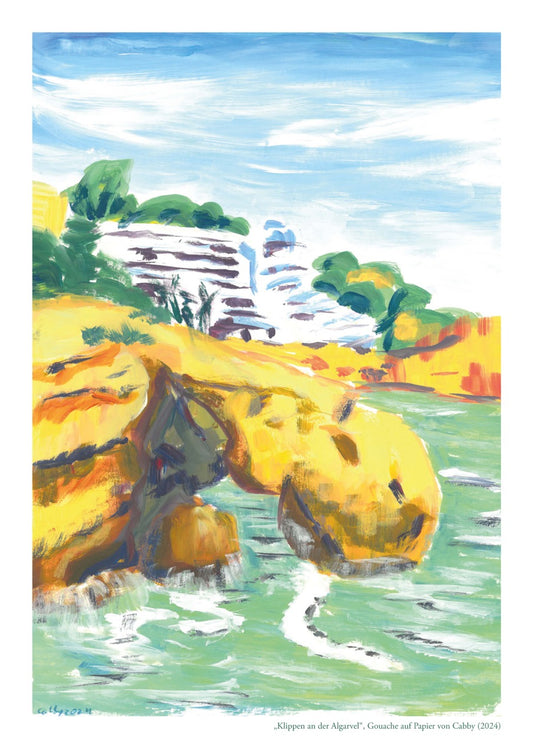 "Klippen an der Algarve" Kunstdruck