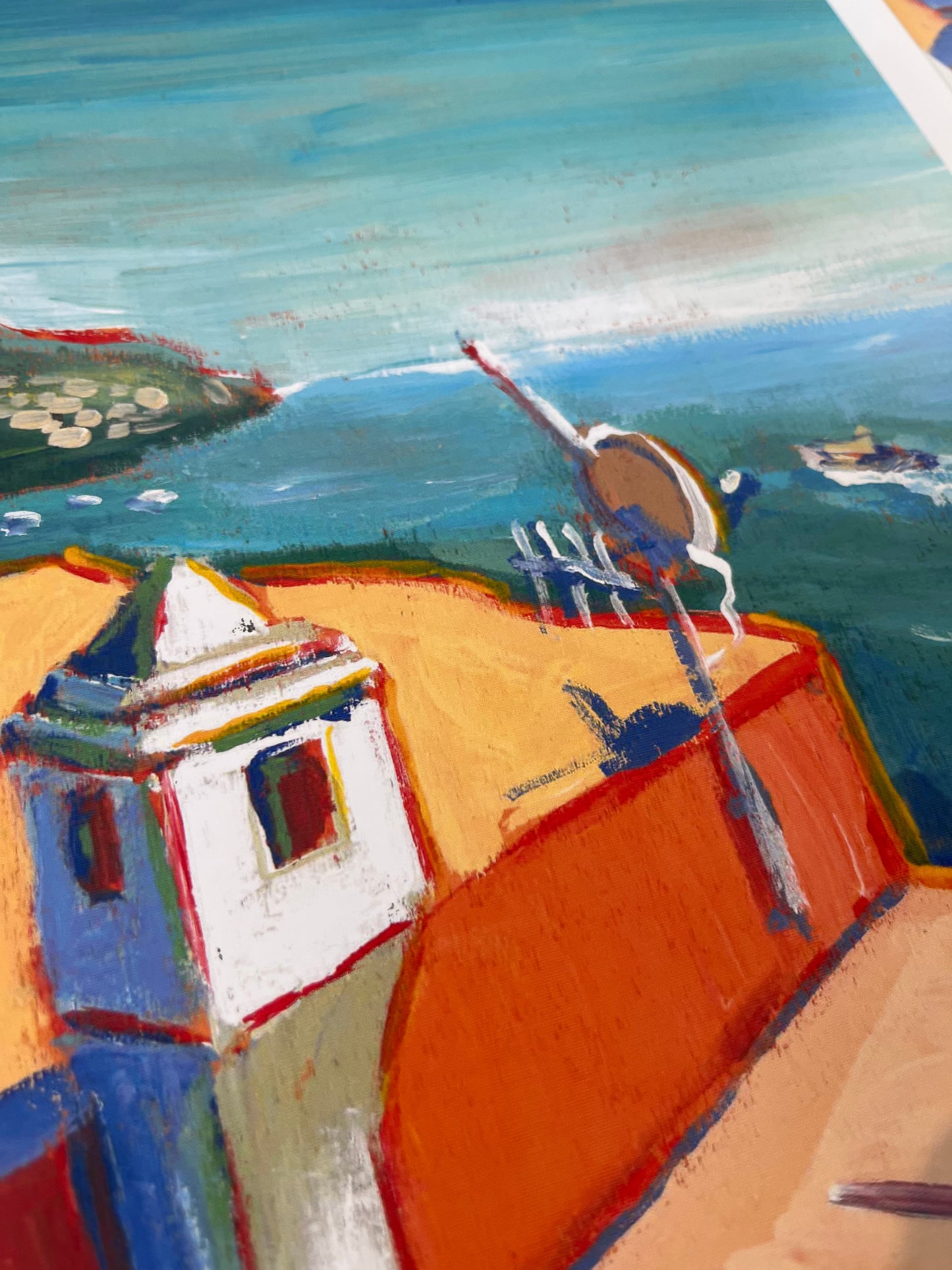 "Possitano mit Blick auf Meer" Kunstdruck