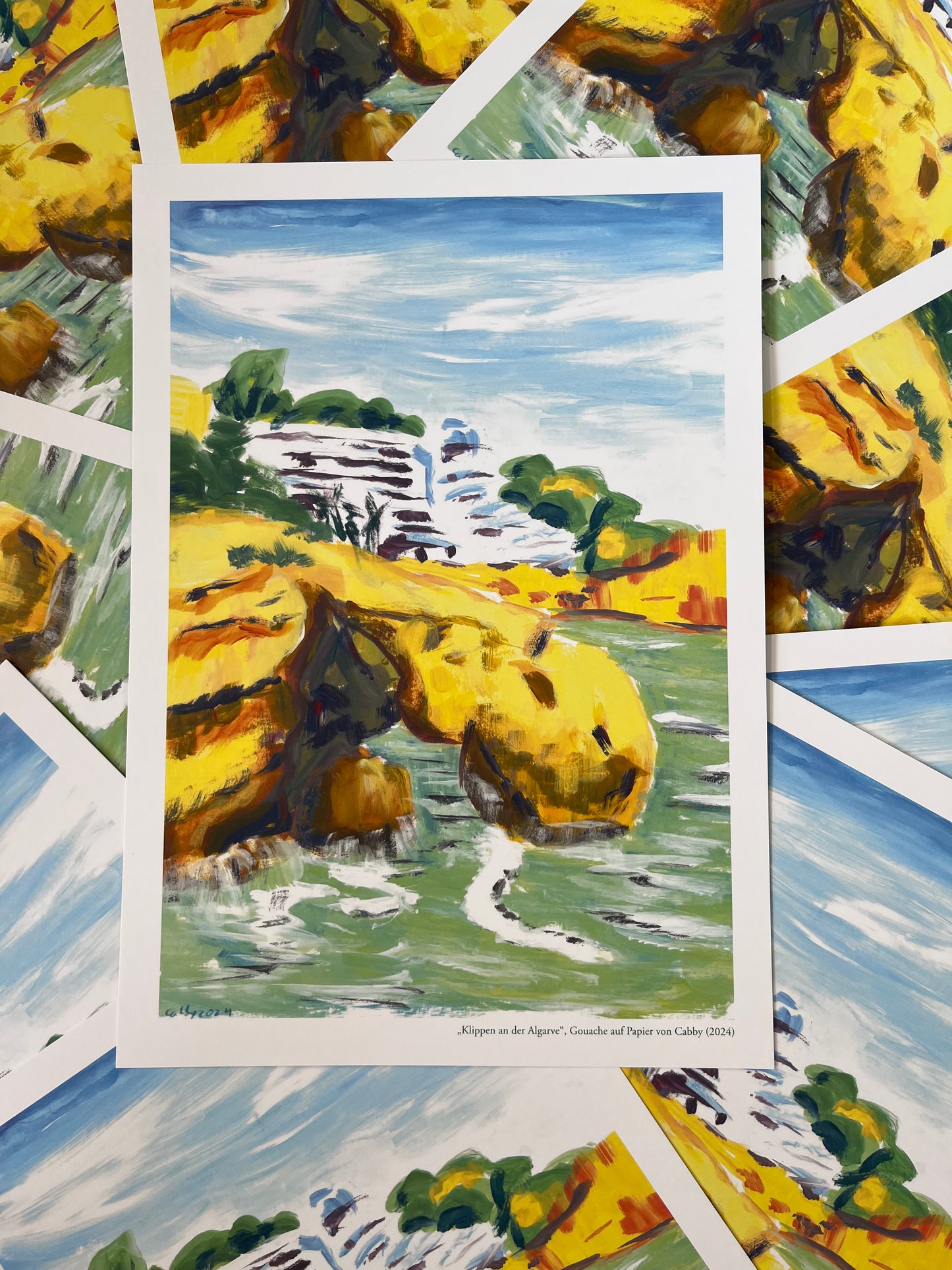 "Klippen an der Algarve" Kunstdruck