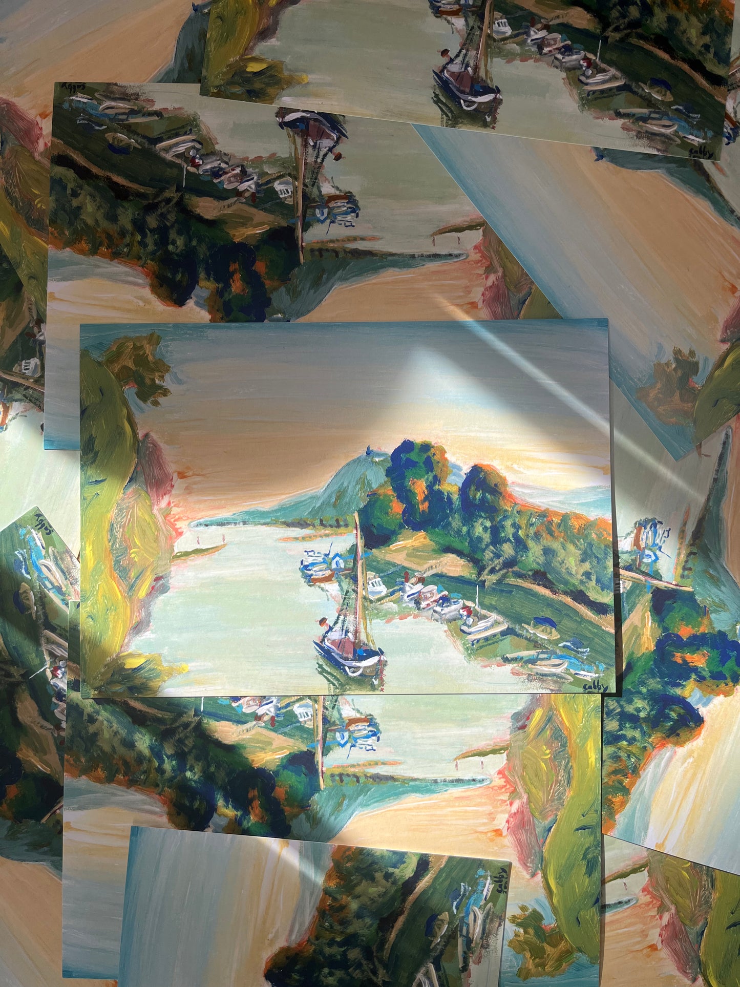 Honnefer Blick auf den Drachenfels Kunstdruck