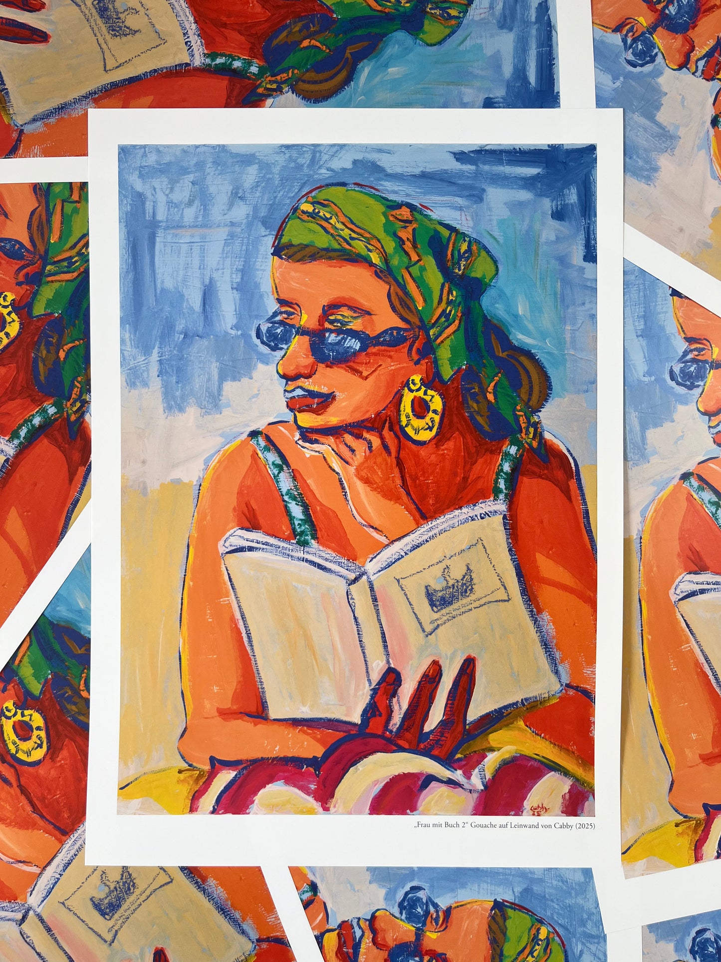 "Frau mit Buch 2" Kunstdruck