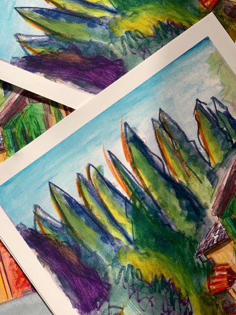 Bolsena/ Italien Aquarell Kunstdruck