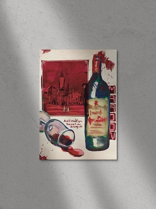 Maroon/ Wein Kunstdruck