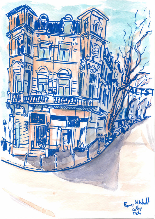 Bonn Altstadt mit Kiosk Kunstdruck