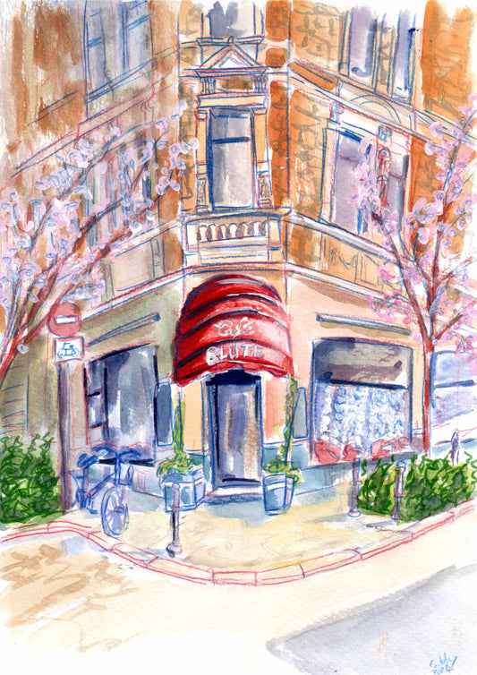 Café Blüte, Bonner Altstadt Aquarell (Original)
