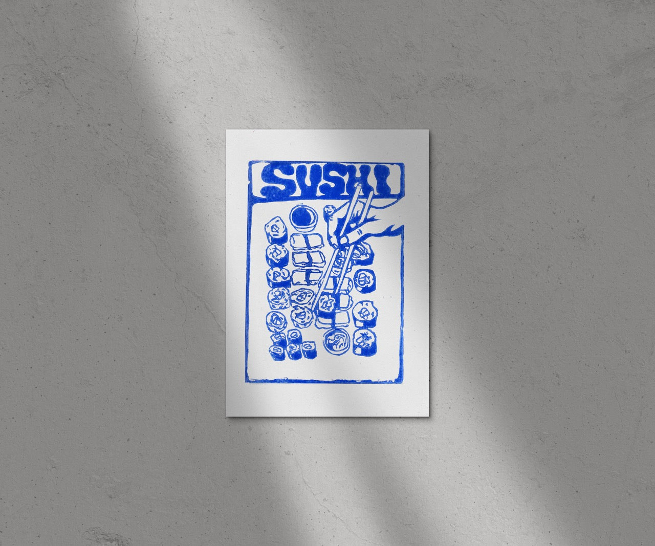 Sushi Linoldruck