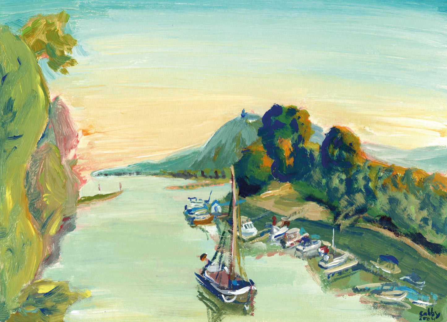 Honnefer Blick auf den Drachenfels, Bad Honnef (Original)