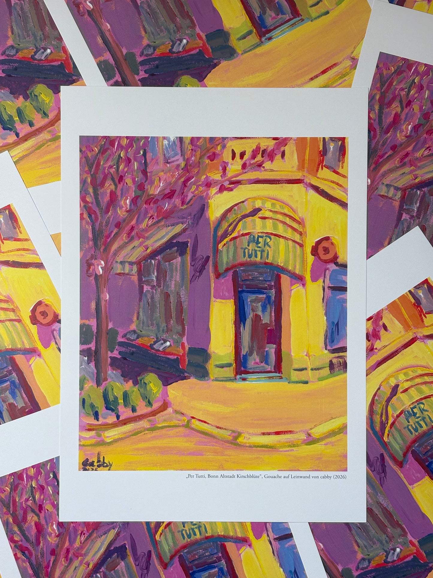 „Per Tutti, Bonn Altstadt Kirschblüte" Limitierter Kunstdruck