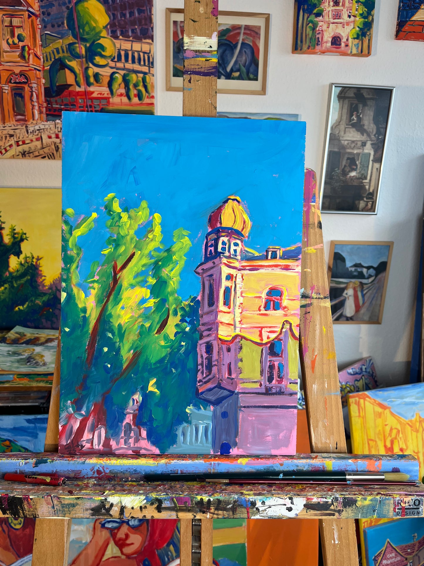 Haus mit Turm in der Südstadt (Original)
