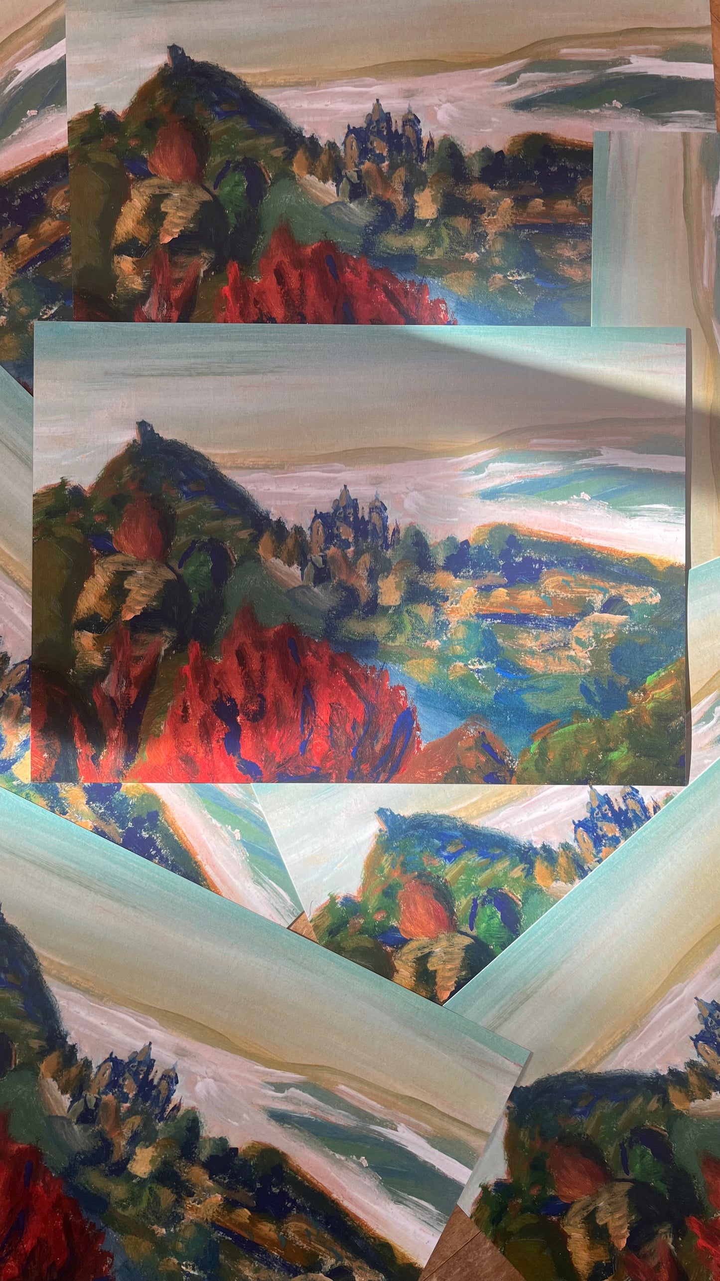 Drachenfels und Schloss Drachenburg Kunstdruck