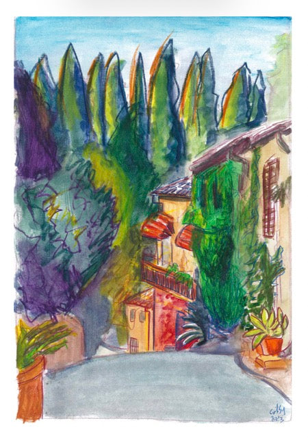Bolsena/ Italien Aquarell Kunstdruck