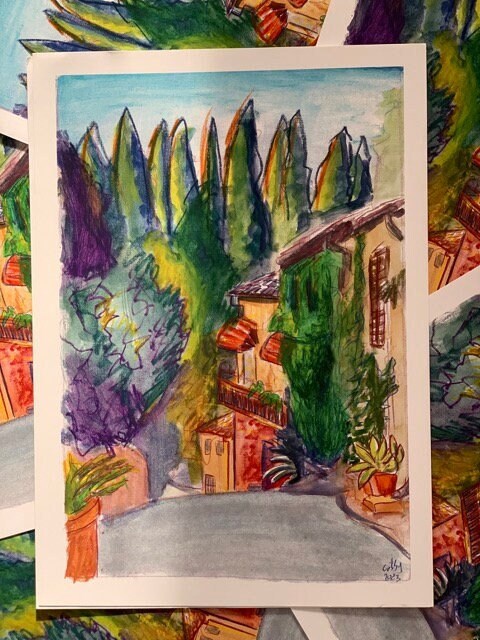 Bolsena/ Italien Aquarell Kunstdruck