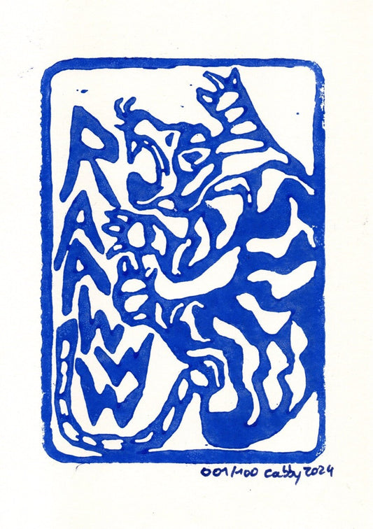 Tiger Linoldruck