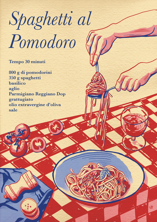 Spaghetti Pomodoro Kunstdruck