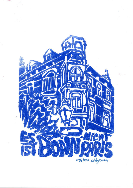 Bonn nicht Paris Linoldruck